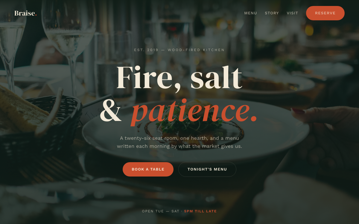 Braise — Restaurant Template — preview