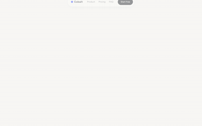 Cobalt — SaaS Landing Template — live demo preview