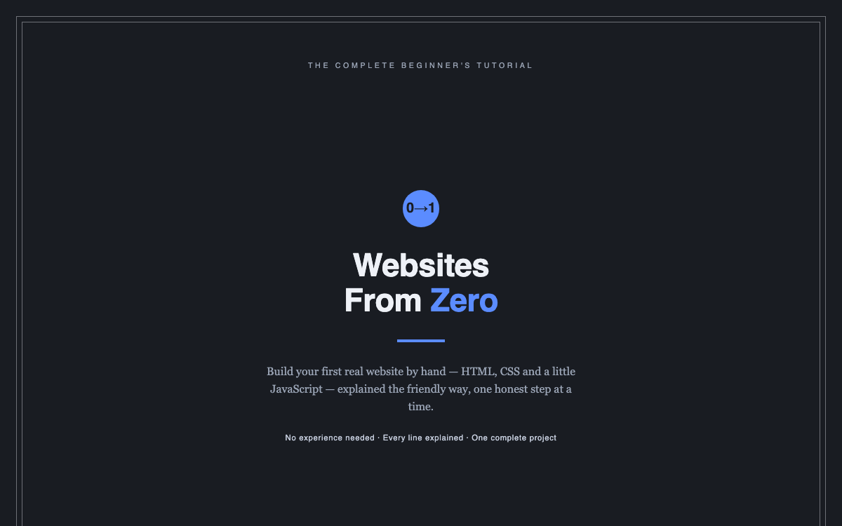 Websites From Zero — The Complete Beginner's Book — live demo preview