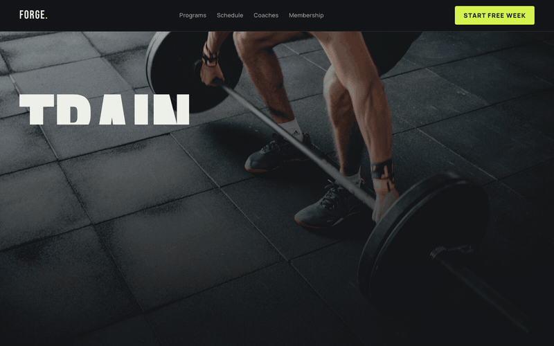 Forge — Gym & Fitness Template — live demo preview