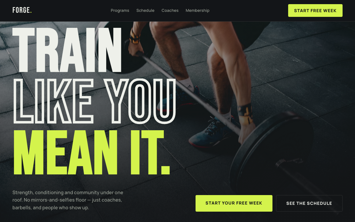 Forge — Gym & Fitness Template — preview