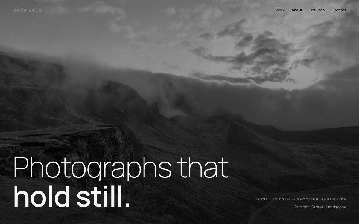 Grain — Photographer Portfolio Template — preview
