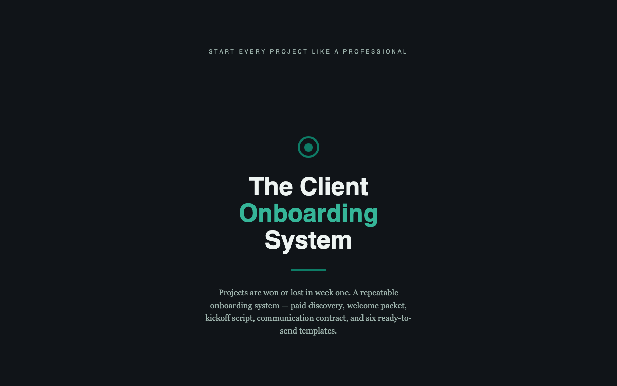 The Client Onboarding System — preview
