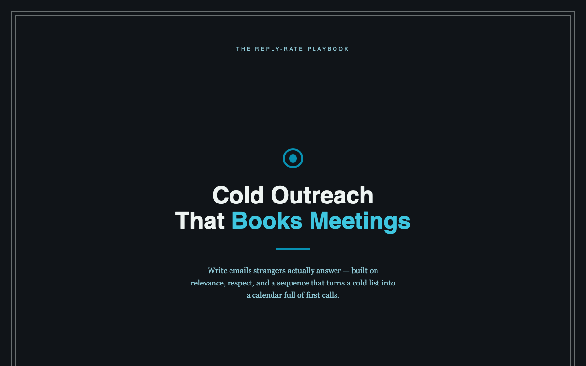 Cold Outreach That Gets Replies — live demo preview