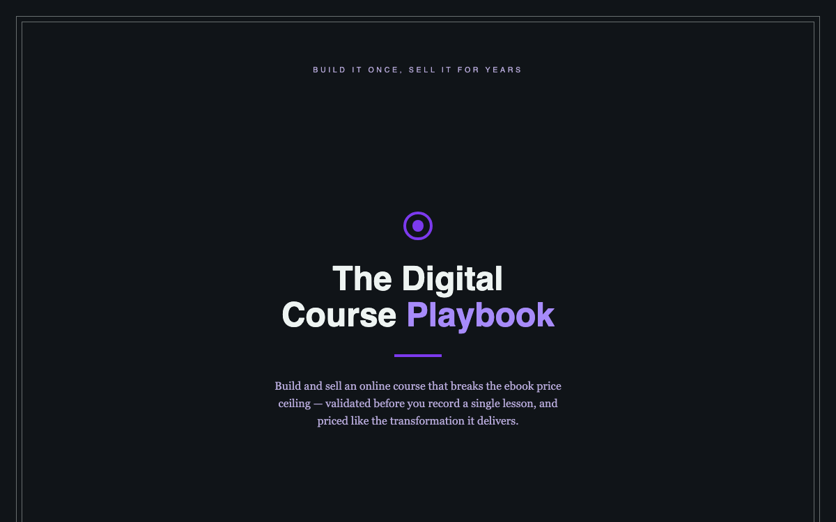 Build & Sell a Digital Course — live demo preview