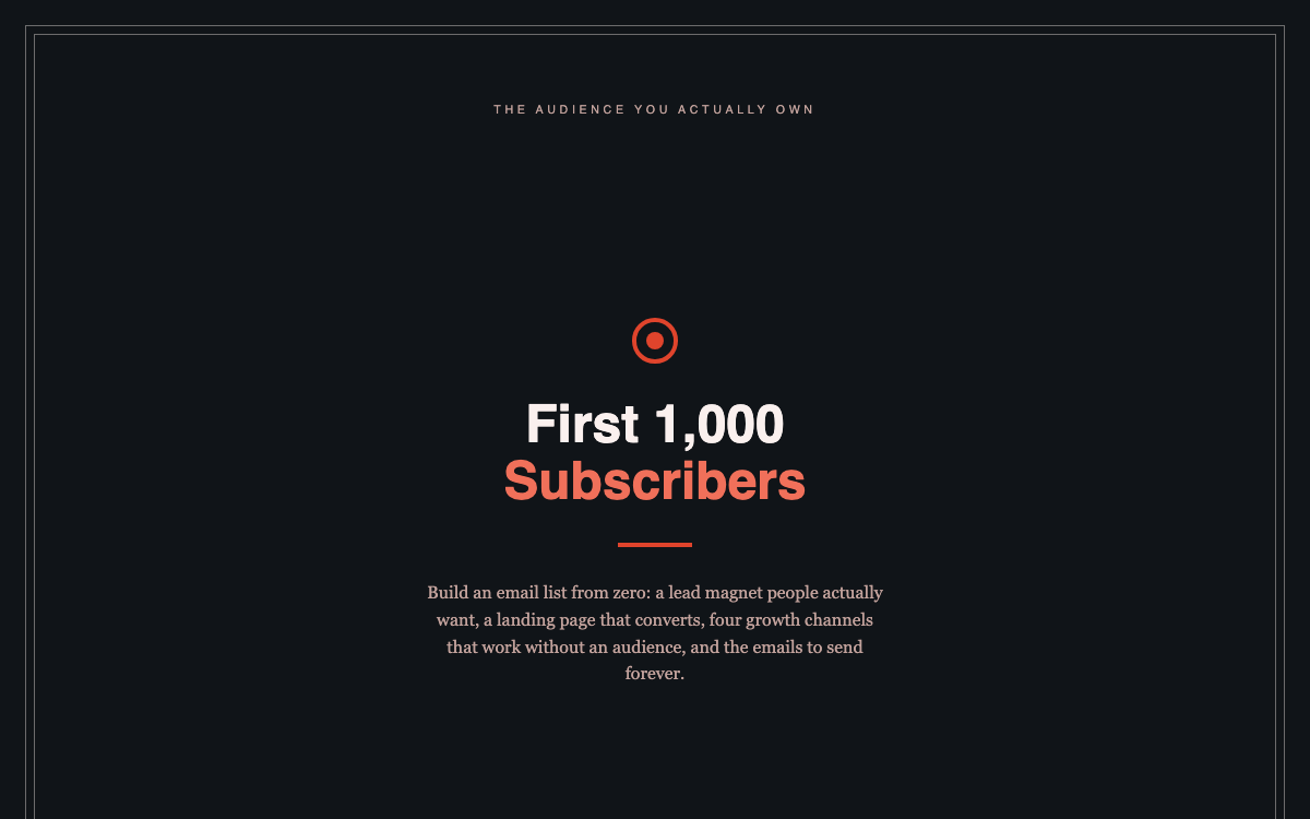 First 1,000 Subscribers — preview