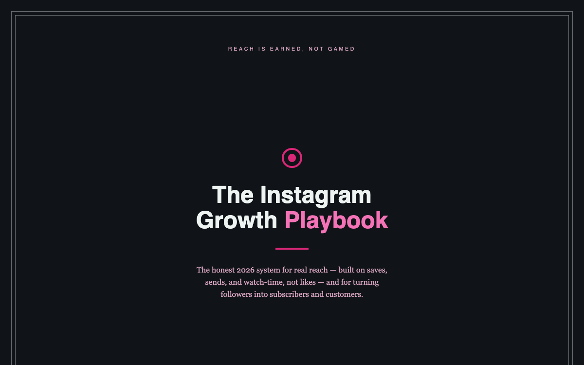 Instagram Growth (The Honest System) — live demo preview