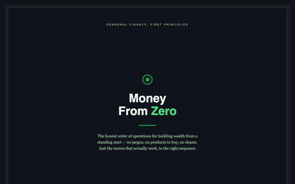 Money Basics — Wealth From Zero — live demo preview