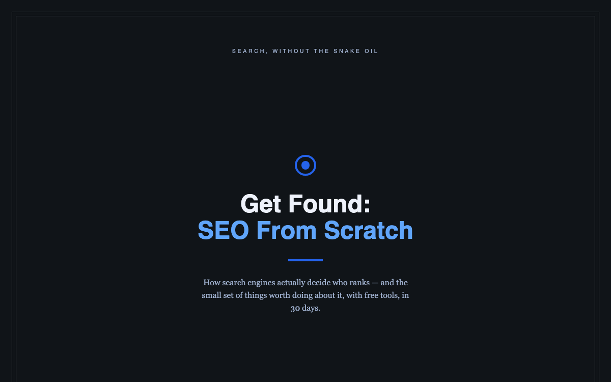 The SEO Starter Guide — live demo preview