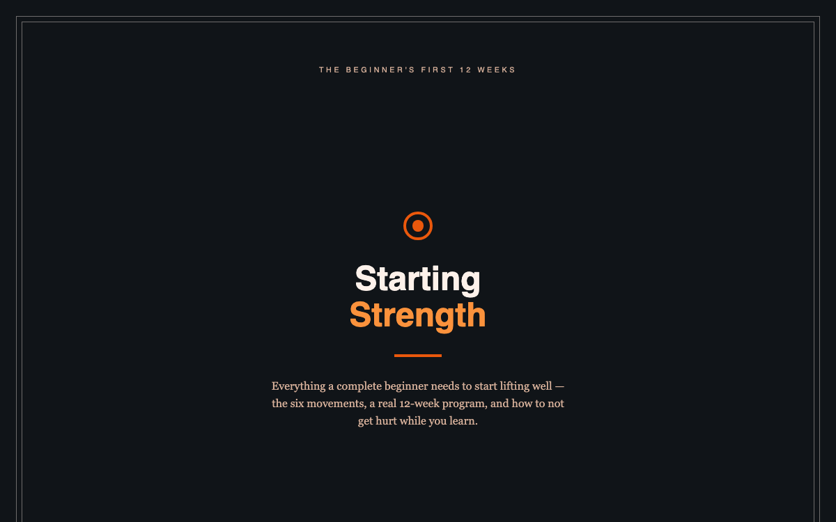 Start Lifting — The Beginner's Strength Guide — live demo preview