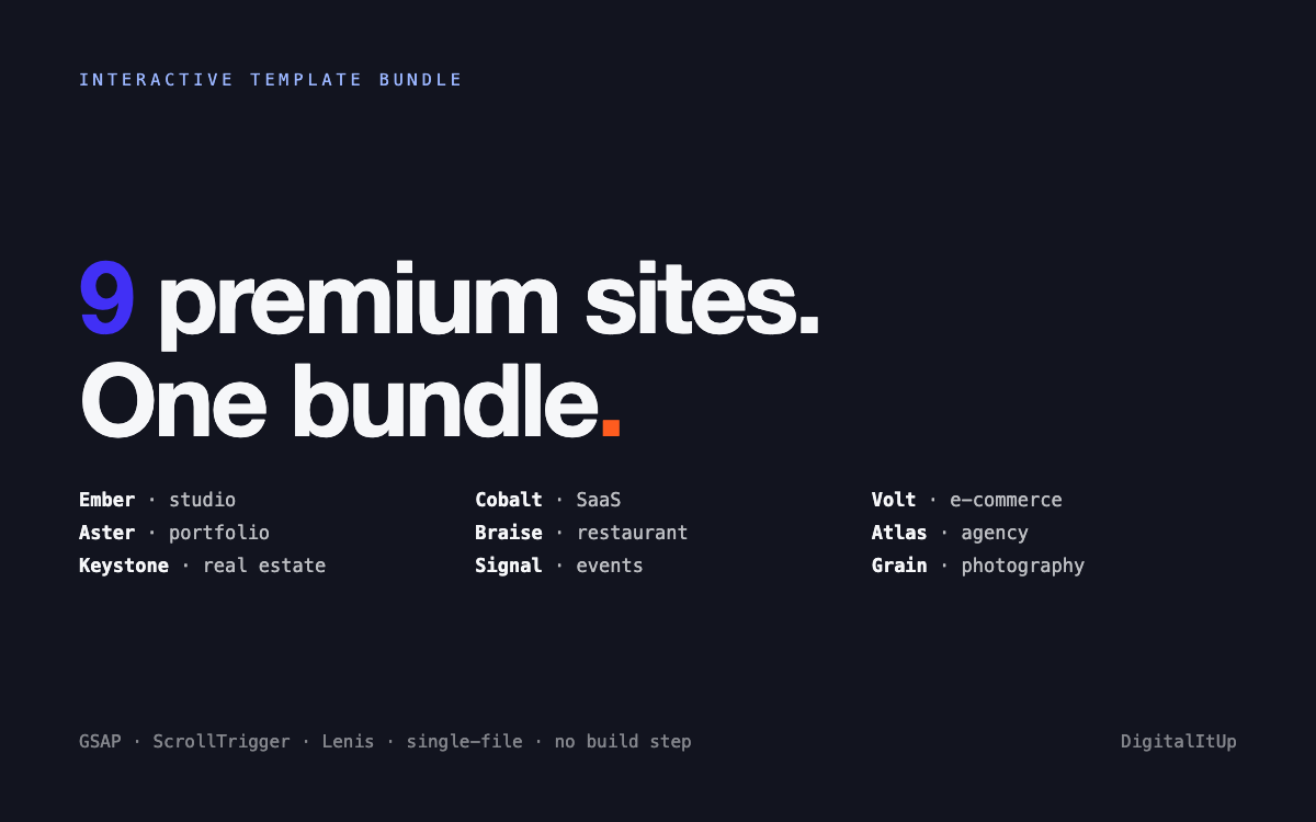 Interactive Template Bundle — All 9 Templates — live demo preview