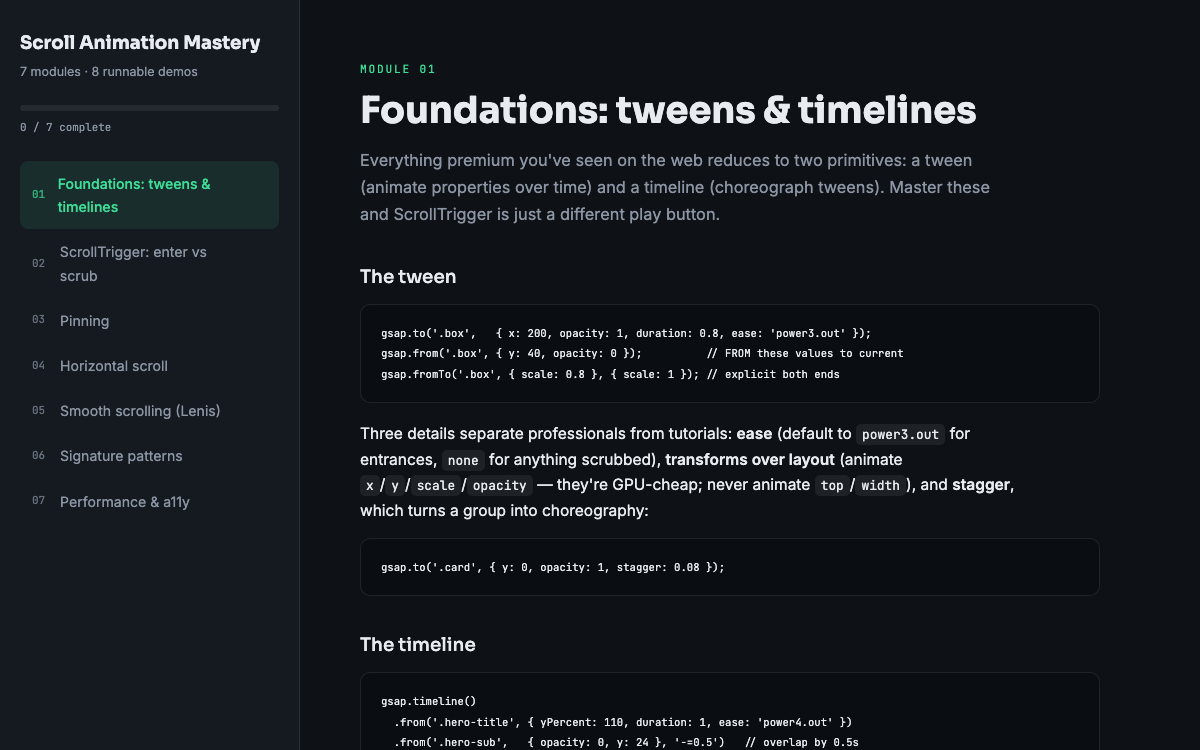 Scroll Animation Mastery — preview