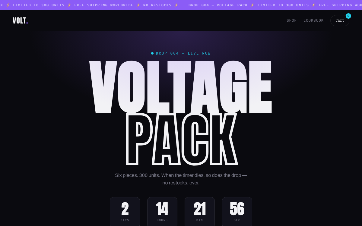 Volt — E-commerce Drop Template — preview